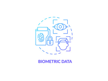 Biometric data blue gradient concept icon preview picture