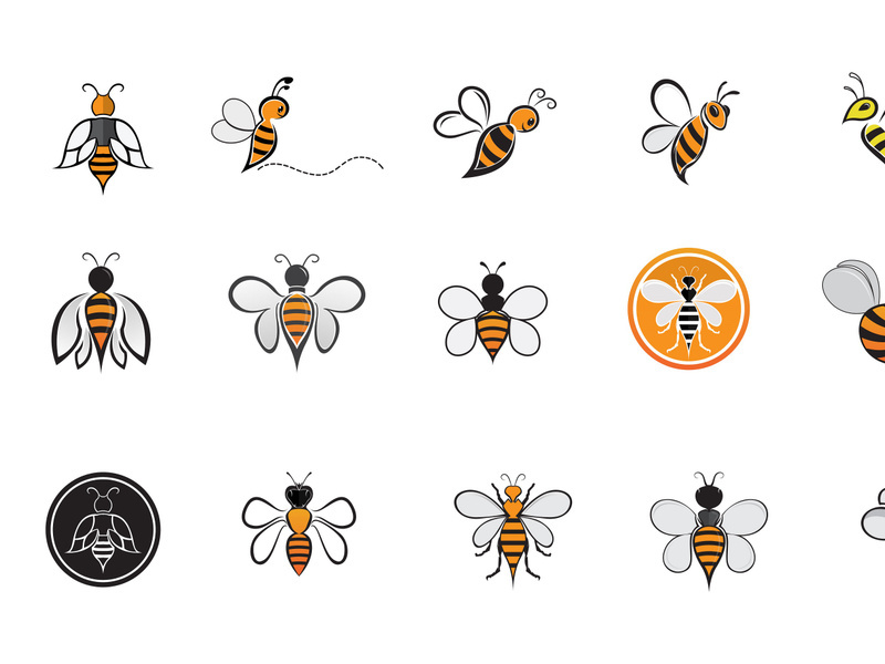 Bee Animal Logo Symbol Vector