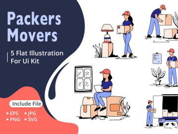 Packers Movers Flat illustration preview picture