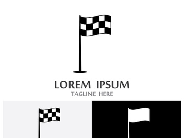 Creative and modern racing flag logo design. preview picture