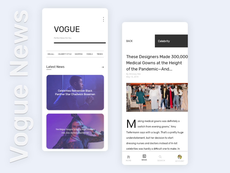 VOGUE News App Ui kit