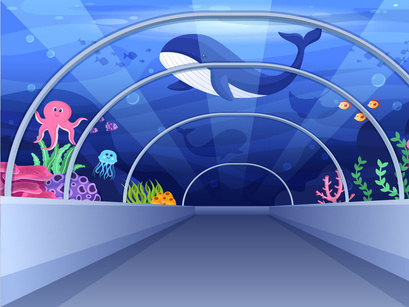 11 Aquarium Flat Illustration