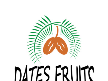 Date palm fruit plant logo design with leaves,seeds and date palm tree isolated background exotic organic plant. preview picture