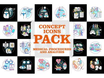 Women healthcare concept icons pack for dark and light theme preview picture