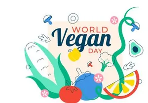 6 World Vegan Day Vector Illustration