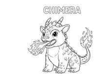 Mythical chimera creature growling fire vector illustration