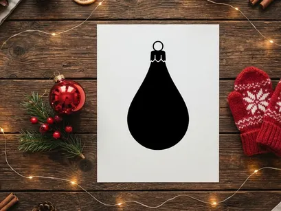 Minimalistische Weihnachtsornament-Silhouetten für Weihnachtsdekoration