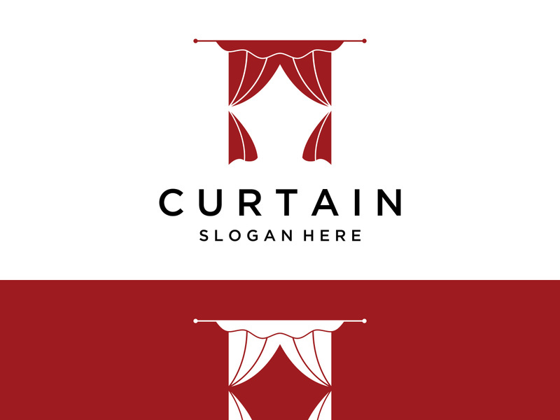 Creative luxury curtain or curtain logo for Theatre, home,hotel and apartment.