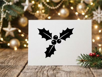 Schwarze Holly-Beeren-Silhouette-Icons für Weihnachtsdesign und grafische Weihnachtsdekoration