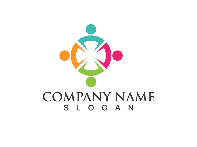 Community Logo Design Template for Teams or Groups.network and social icon design