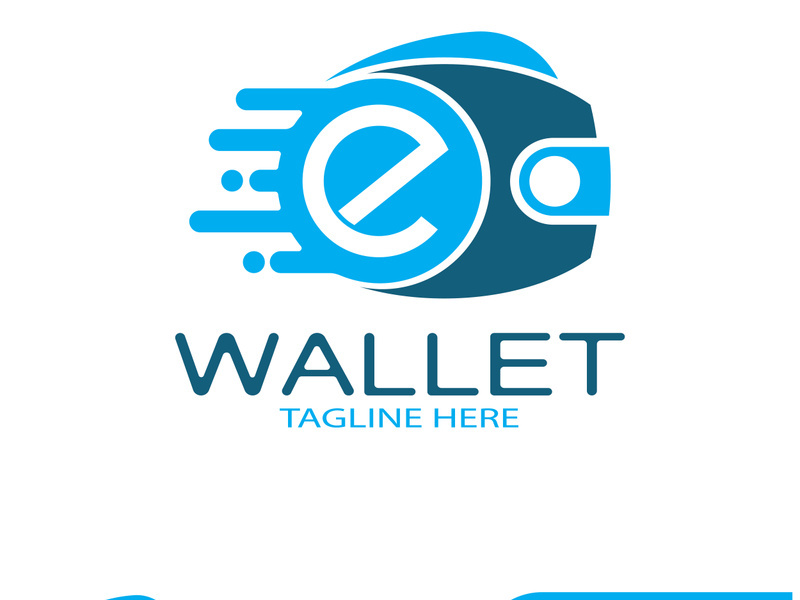 e wallet logo design illustration icon with a simple modern concept, for electronic wallets, digital money storage applications, digital savings, digital money transactions,vector