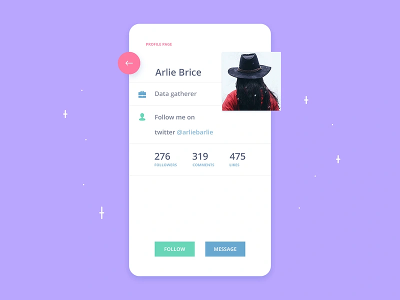 Profile page App UI