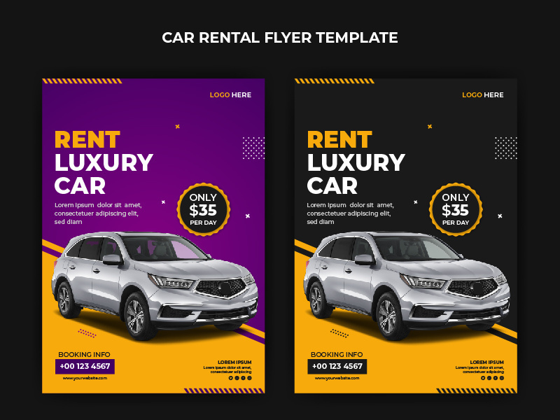 Rent car flyer template