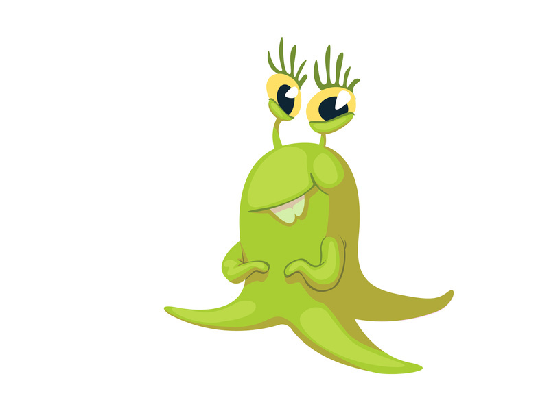 Smiling extraterrestrial flat cartoon vector illustration