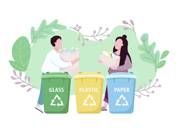 Waste management, eco friendly living 2D vector web banner, poster preview picture
