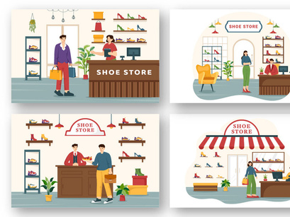 12 Shoe Store Illustration