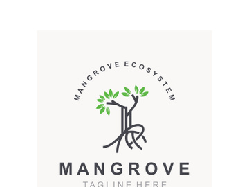 Mangrove tree logo nature design Abstract Minimalist Sign Symbol Environment template preview picture