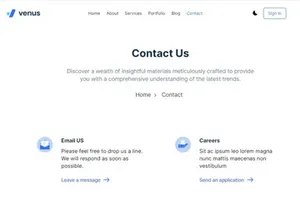 Venus Free Next.js Website Template