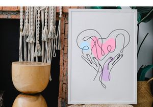 Heart Shaped Hand Draw One Continuous Line