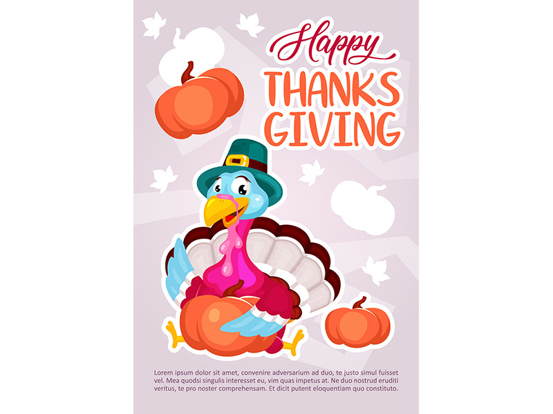 Happy Thanksgiving day poster vector template