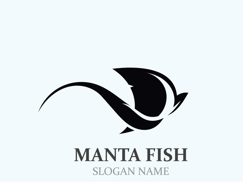 Manta fish or stingray logo design vector vintage illustration skate fish ocean