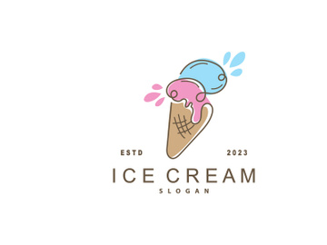 Ice Cream Logo, Vector Fresh Sweet Soft Cold Food Design preview picture