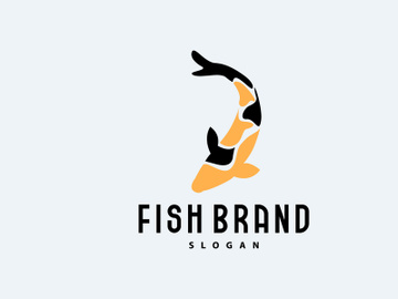 Koi Fish Logo Design, Ornamental Fish Vector preview picture