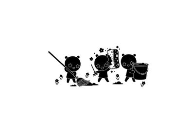 Three ninja pandas in silhouette fighting with swords and a drum preview picture