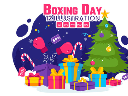 12 Boxing Day Sale Illustration