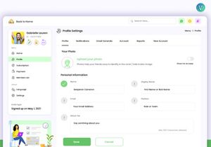 User Profile and Payment Web Design Template