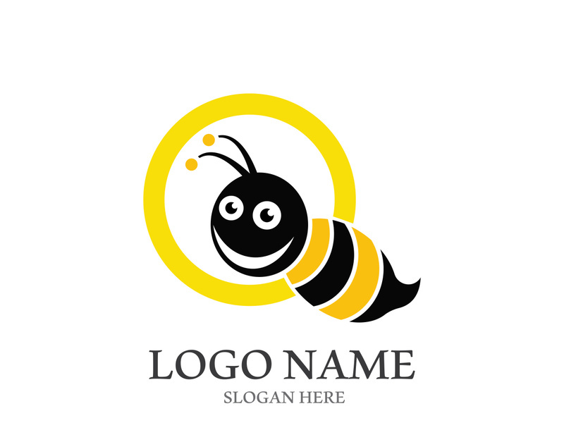 Bee logo vector icon illustration design