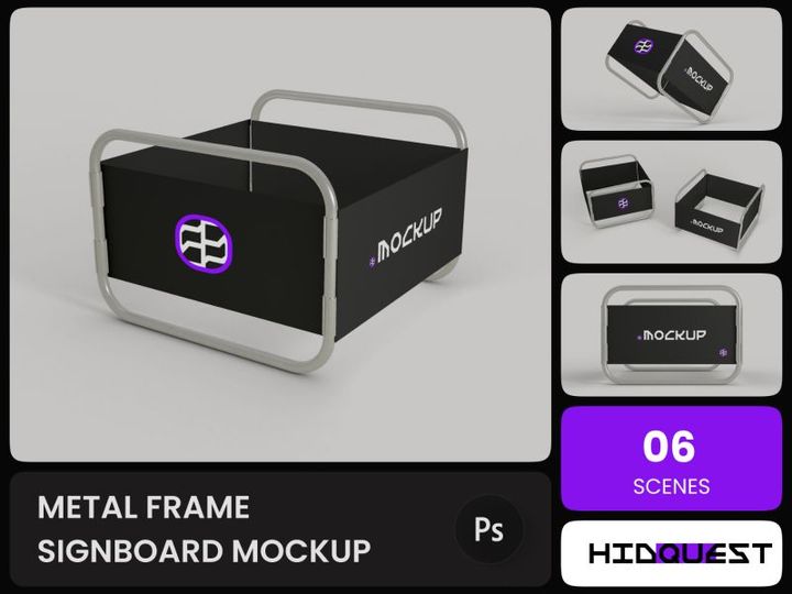 Metal Frame Signboard Mockup