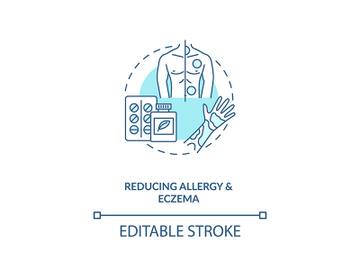 Reducing allergy and eczema concept icon preview picture