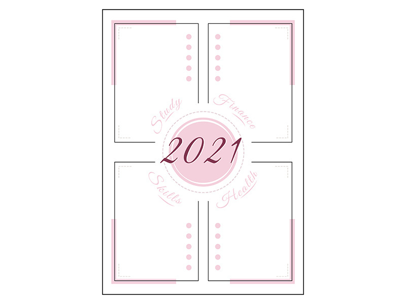 2021 resolution minimalist planner page design
