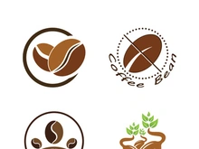 Coffee bean icon vector illustration template