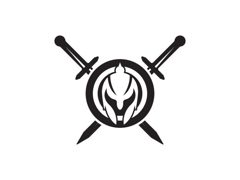 Spartan helmet icon illustration design