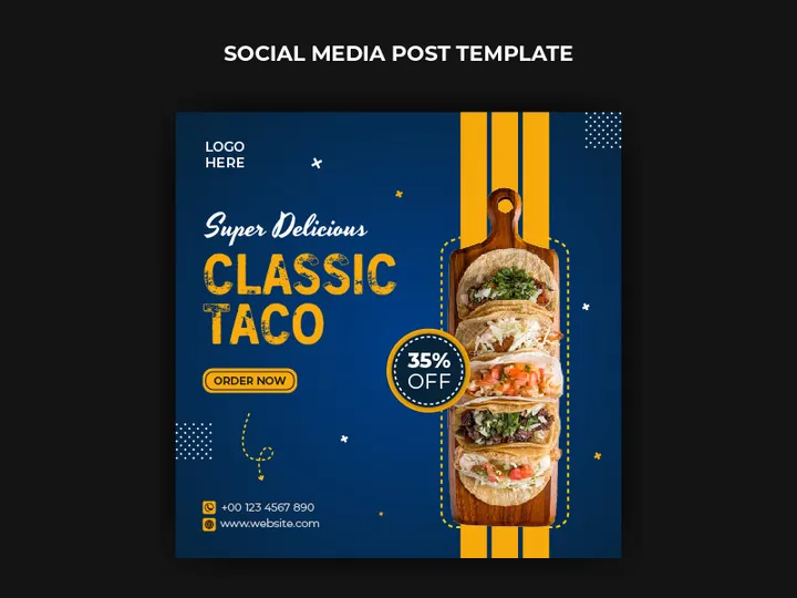 Food social media post template