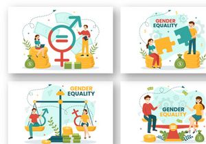 12 Gender Equality Vector Illustration
