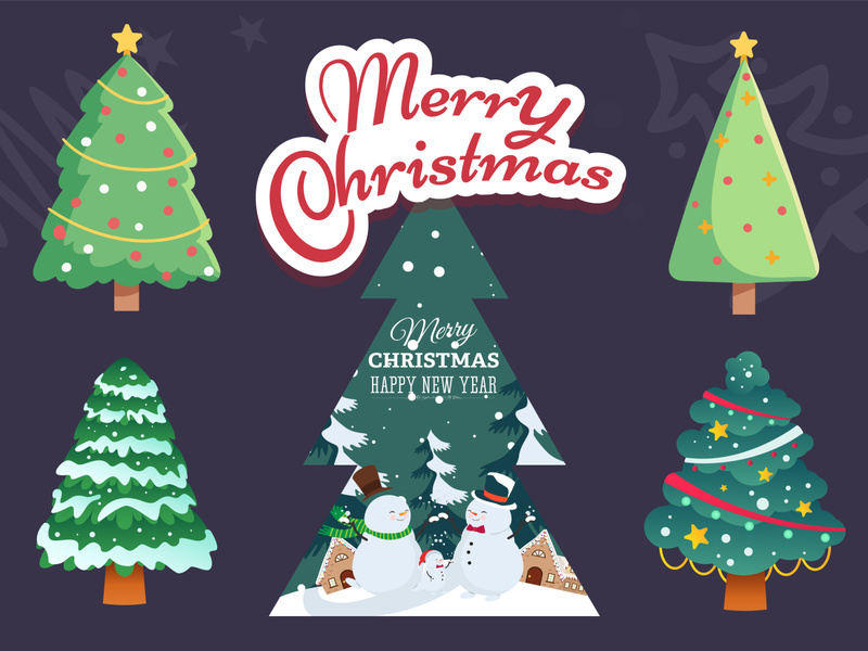 Merry Christmas Pine Tree Decoration Gift