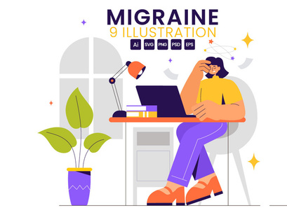 9 Headache and Migraine Illustration