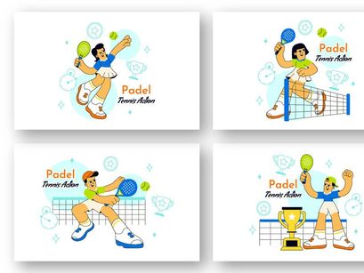 10 Padel Tennis Action Illustration