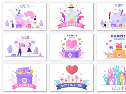 33 Charity Donation via Volunteer Illustration