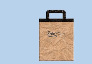 Paper Bag Mockup with Realistic Paper Texture