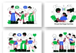 10 Mixed Heritage Families Illustration