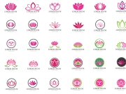 Lotus flower logo yoga health vector