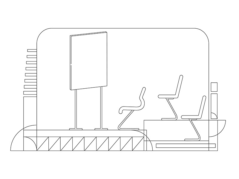 Briefing room outline vector illustration