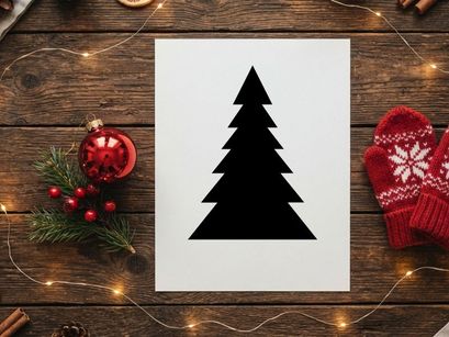 Simple Christmas Tree Icon for Holiday Design and Decorations