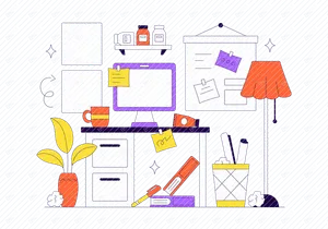 10 Creative Messy Home Office Illustration