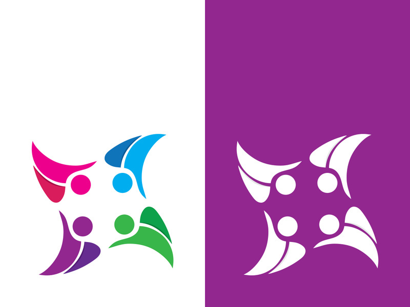 Community, network and social icon design template