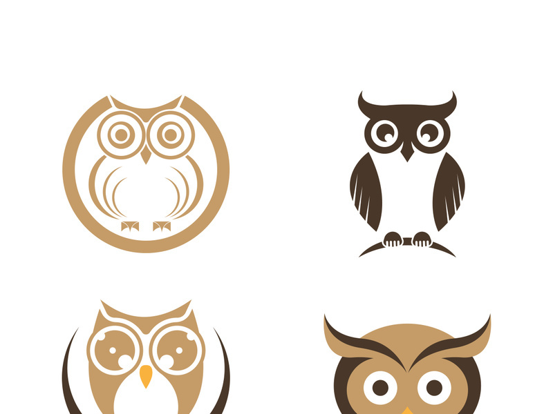 Owl logo icon design animal and simple business abstract vector